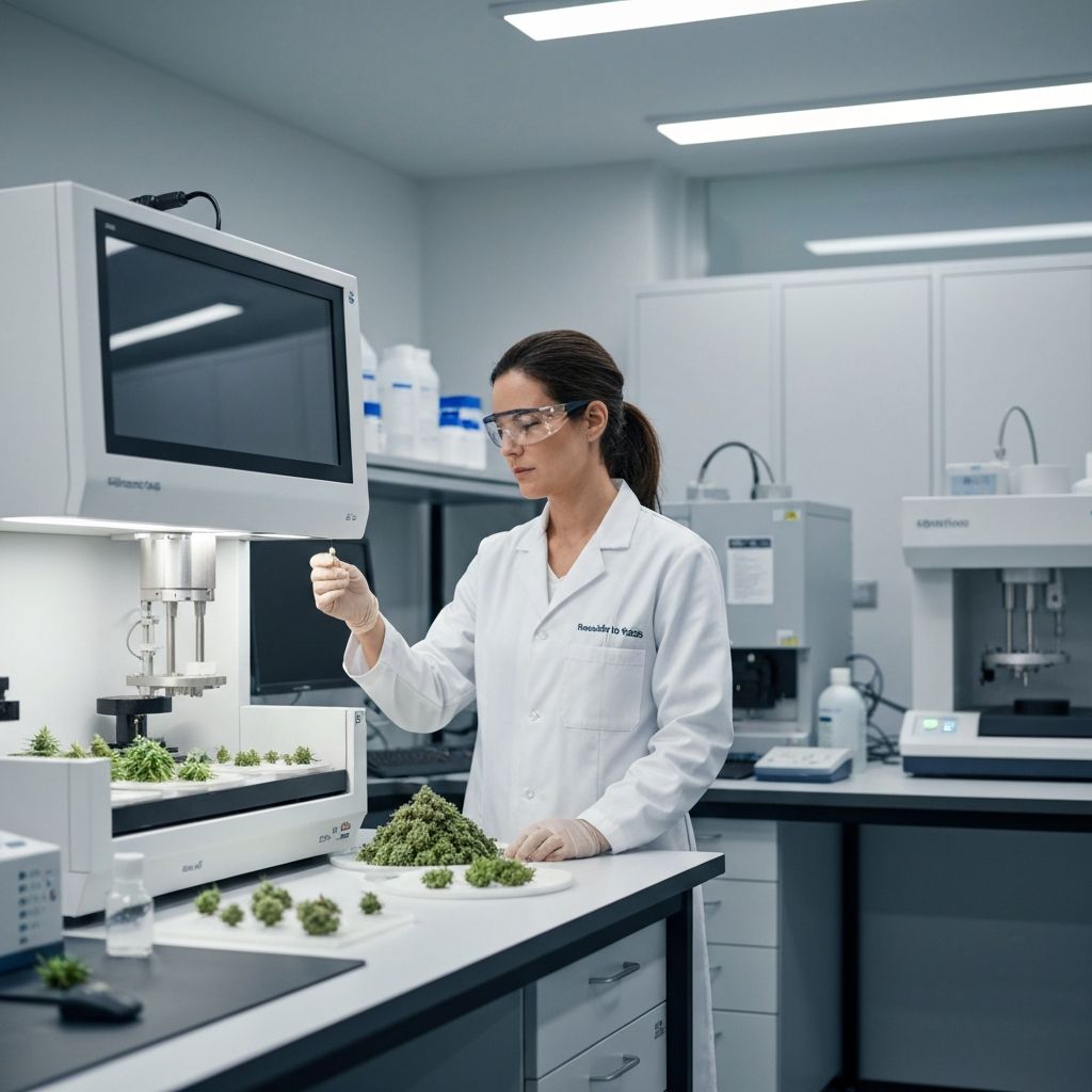 Professional analyzing samples in laboratory